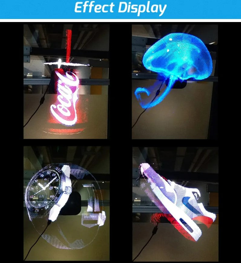 3D Hologram Advertising Display LED Fan Holographic Imaging 3D LED Fan Light_2