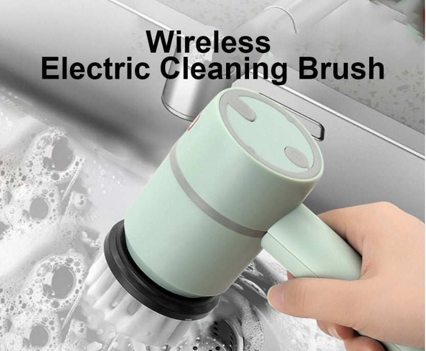 Multifunctional Electric Cleaning Household Brush Automatic Handheld Charging 1200mAh- Green_1