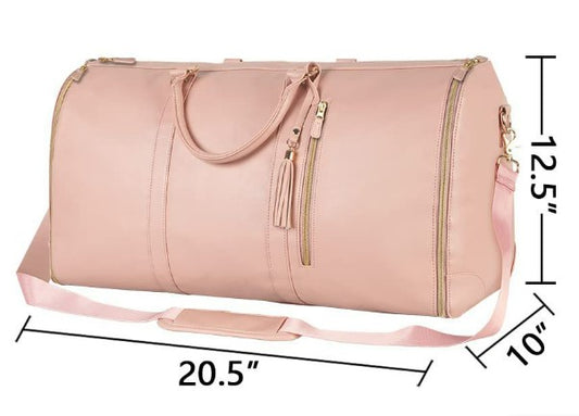 Large folding suit bag, large capacity, handheld clothing, luggage bag - Pink_0