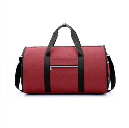 Waterproof Travel Bag Mens/Women Travel Shoulder Bag 2 In 1 Large Luggage Duffel Totes Carry On Hand Bag - Red_0
